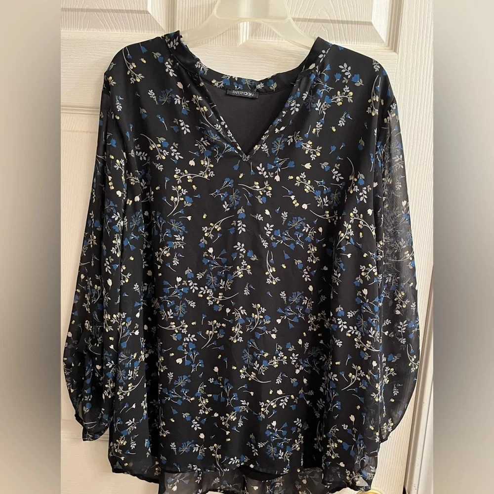 PAPERMOON~FLORAL BLOUSE~LONG SLEEVE~3X